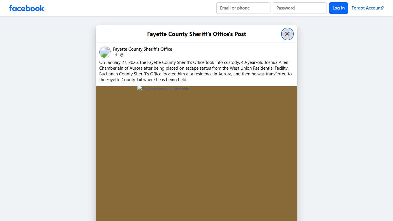 On January 27, 2026, the... - Fayette County Sheriff's Office Facebook